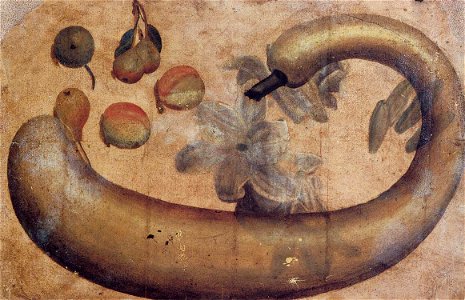 Simone Peterzano - Still-Life of Squash, Lilies, Peaches, and Pears - WGA17388
