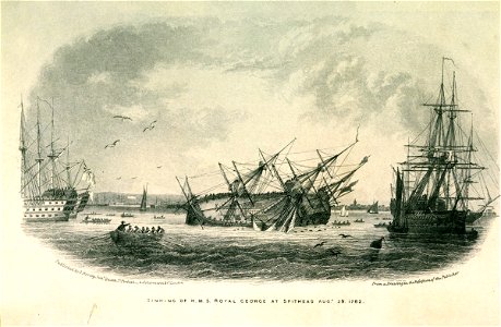 Sinking of H.M.S. Royal George at Spithead Augt 29 1782 RMG PU5960