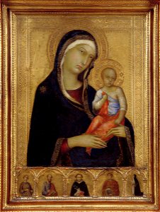 Simone Martini - Virgin and Child, ca. 1325. Free illustration for personal and commercial use.