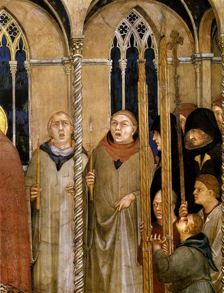 Simone Martini - Burial of St Martin (detail) - WGA21392