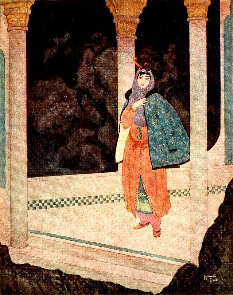 Sinbad the sailor & other stories from the Arabian nights - Dulac color plate facing page 160