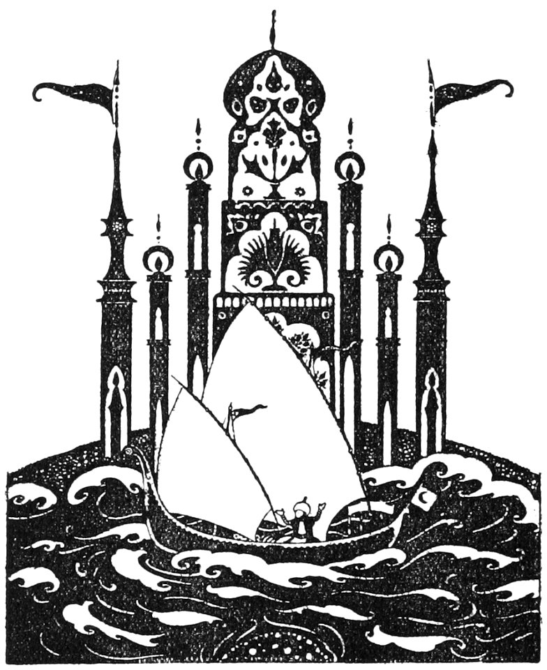 Sinbad the sailor & other stories from the Arabian nights - Dulac B&W plate facing page 151
