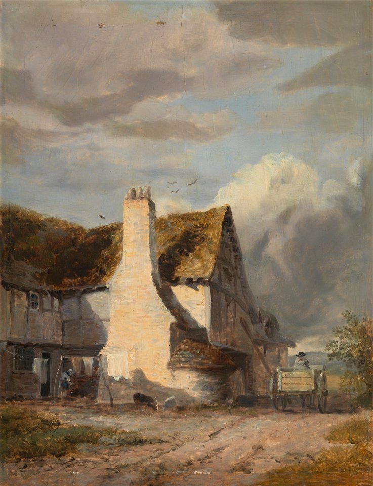 Sir Augustus Wall Callcott - Cottage by a country lane - Google Art Project