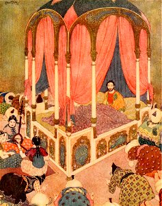 Sinbad the sailor & other stories from the Arabian nights - Dulac color plate facing page 200