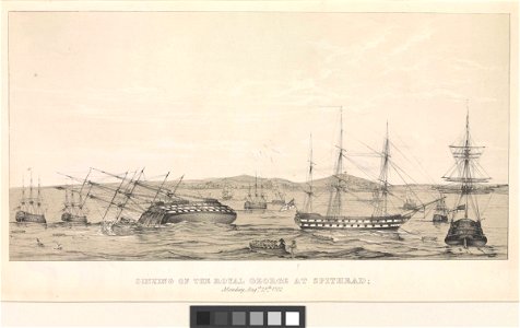 Sinking of the Royal George at Spithead, Monday Augst 29th 1782 RMG PW7939