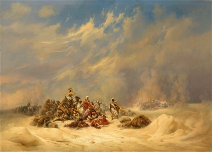 Niels Simonsen - A Caravan overtaken by a Storm in the Desert - NG.M.00207 - National Museum of Art, Architecture and Design