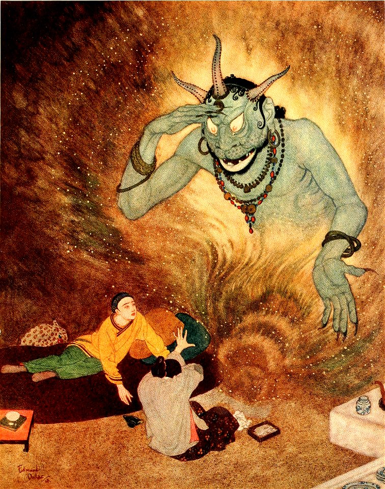 Sinbad the sailor & other stories from the Arabian nights - Dulac color plate facing page 072