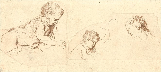 Sir anthony van dyck studies of the christ child and st catherine of a)