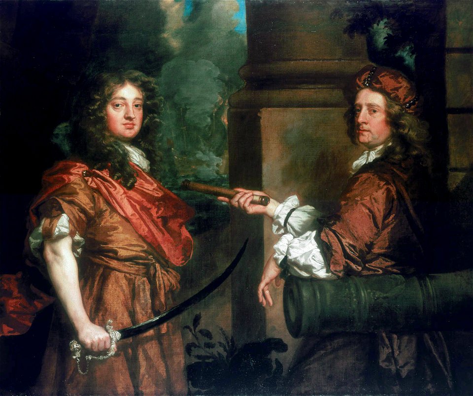 Sir Frescheville Holles 1641-72 and Sir Robert Holmes 1622-92 by Peter Lely