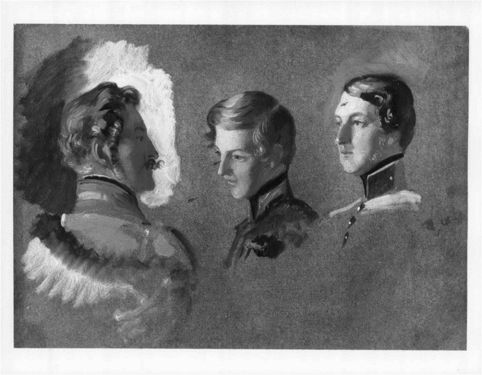 Sir George Hayter (1792-1871) - Duke Ferdinand of Saxe-Coburg-Gotha and his sons, Prince Leopold and Prince Augustus - RCIN 404319 - Royal Collection