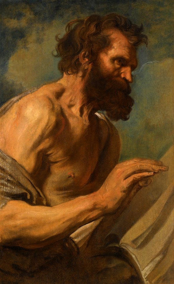 Sir Anthony Van Dyck, Study of a Bearded Man with Hands Raised