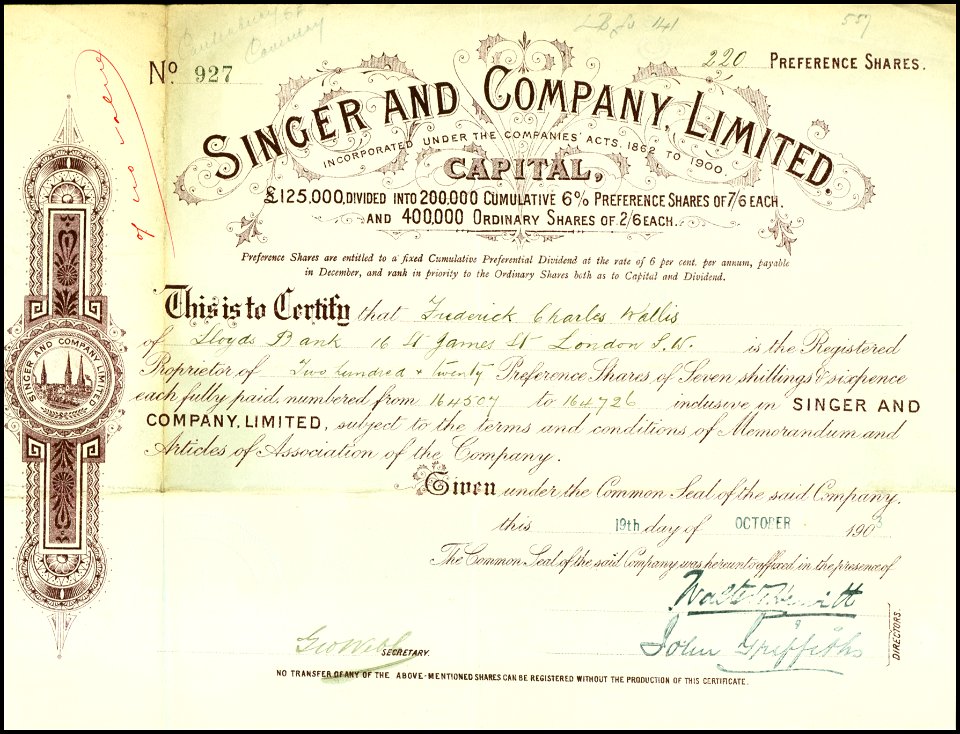 Singer and Company 1903