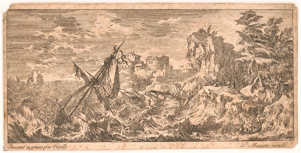 Sinking ship in stormy waters LCCN2003671662
