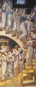 Sir Edward Burne-Jones - The golden stairs - 1880. Free illustration for personal and commercial use.