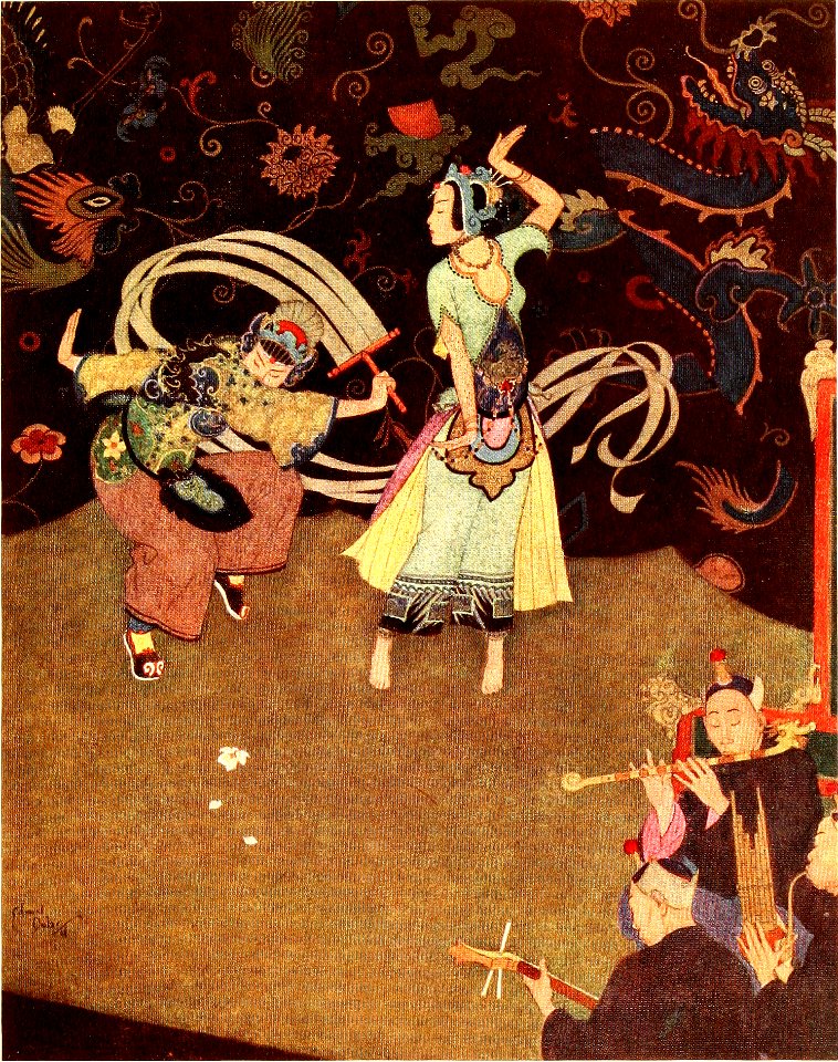 Sinbad the sailor & other stories from the Arabian nights - Dulac color plate facing page 112