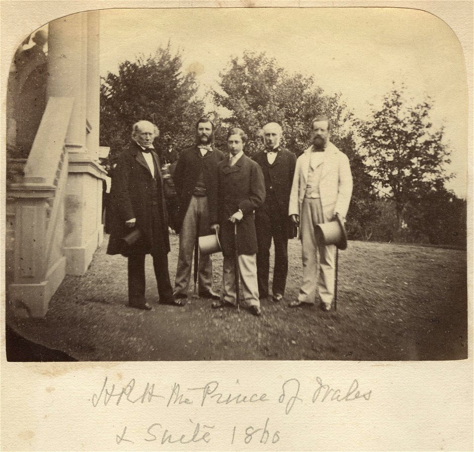 Sir Edmund W. Head, 8th Bt; Sir Christopher C. Teesdale; King Edward VII; Hon. Robert Bruce; Henry P. F. Pelham-Clinton, 5th Duke of Newcastle-under-Lyne by William Notman