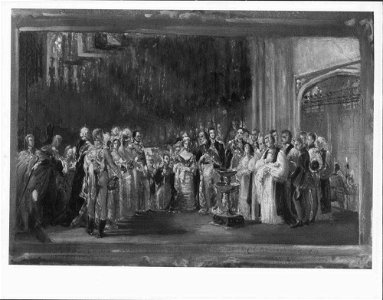 Sir George Hayter (1792-1871) - The Christening of Albert Edward, Prince of Wales, later Edward VII (1841-1910) at St George's Chape - RCIN 405852 - Royal Collection