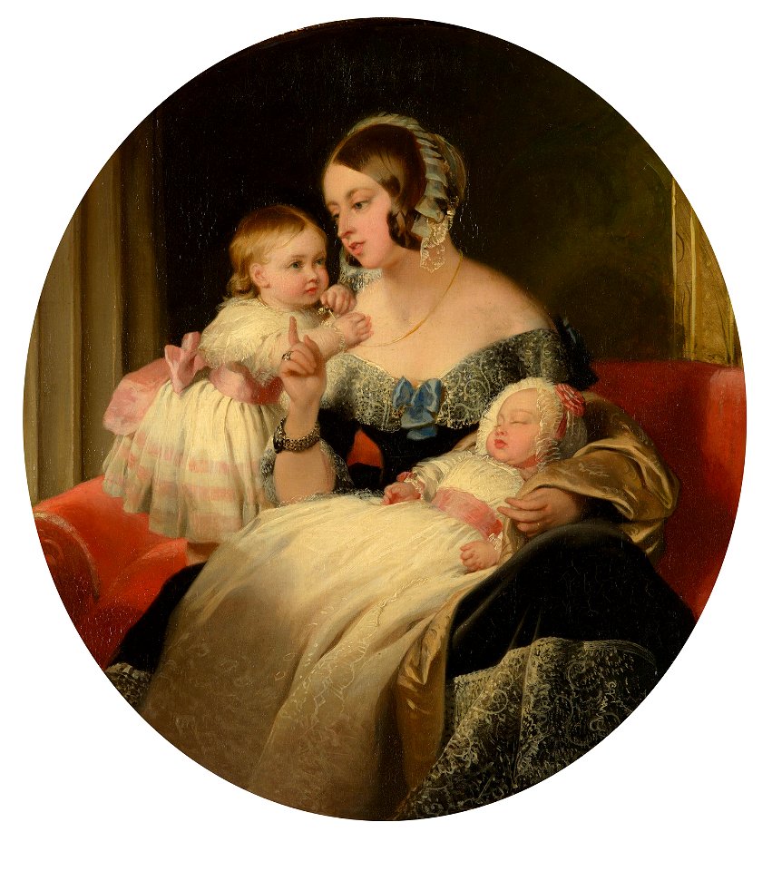 Sir Edwin Landseer (1803-73) - Queen Victoria with the Princess Royal and the Prince of Wales - RCIN 403120 - Royal Collection