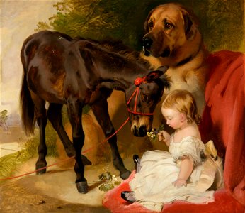 Sir Edwin Landseer (1803-73) - Victoria, Princess Royal, with a Pony - RCIN 403074 - Royal Collection