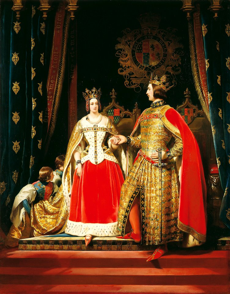Sir Edwin Landseer (1803-73) - Queen Victoria and Prince Albert at the Bal Costumé of 12 May 1842 - RCIN 404540 - Royal Collection