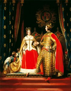 Sir Edwin Landseer (1803-73) - Queen Victoria and Prince Albert at the Bal Costumé of 12 May 1842 - RCIN 404540 - Royal Collection