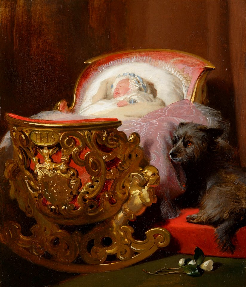Sir Edwin Landseer (1803-73) - Princess Alice asleep - RCIN 403097 - Royal Collection