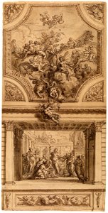 Sir James Thornhill - Study for Staircase Decoration, Hanbury Hall - Google Art Project