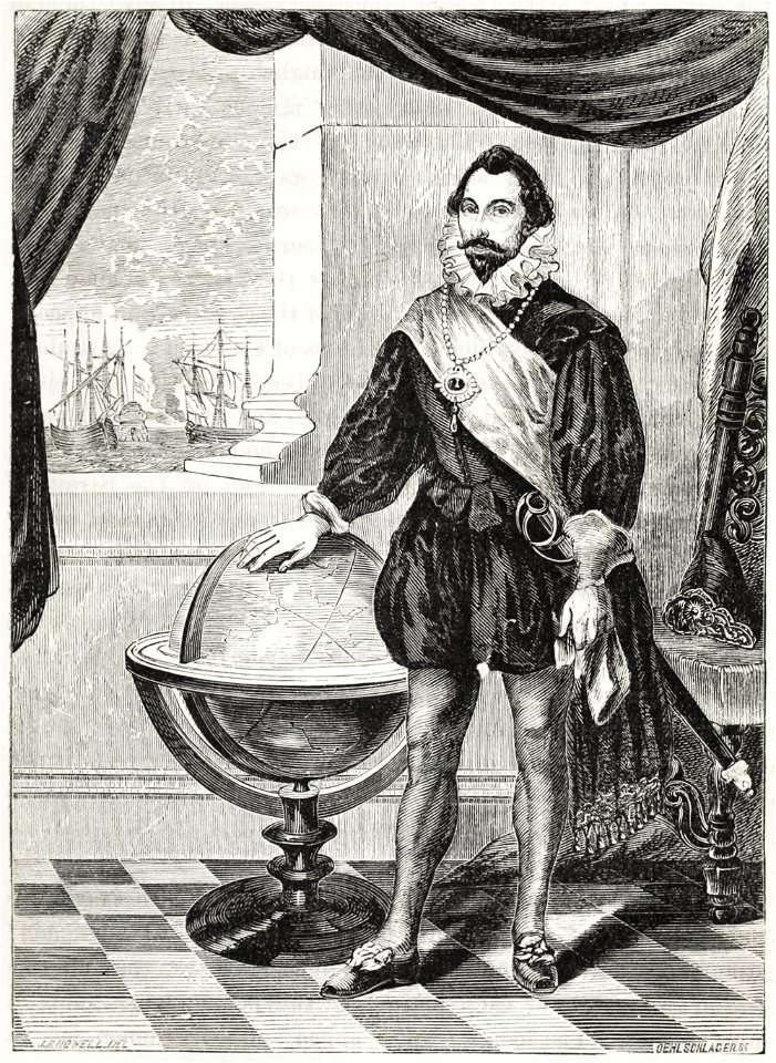 Sir Francis Drake, engraving