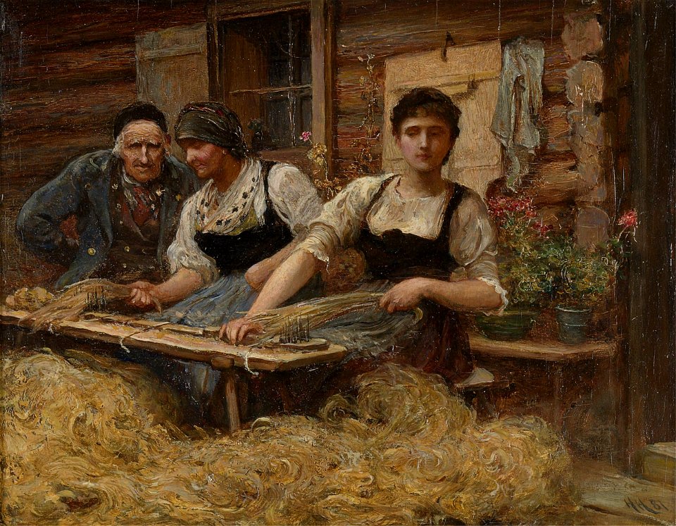 Sir Hubert von Herkomer - Carding Wool - B2015.18.14 - Yale Center for British Art