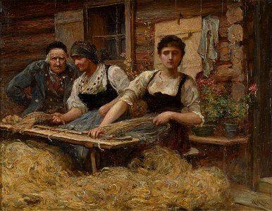 Sir Hubert von Herkomer - Carding Wool - B2015.18.14 - Yale Center for British Art