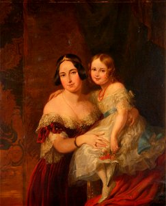 Sir George Hayter (1792-1871) - Feodora, Princess of Hohenlohe-Langenburg with her daughter Princess Adelaide - RCIN 405134 - Royal Collection