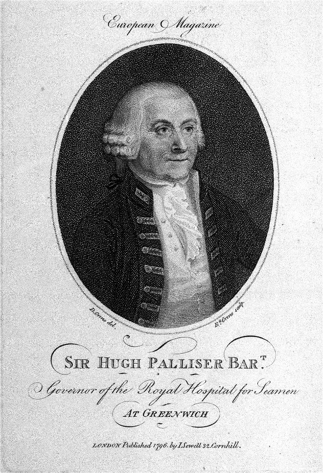Sir Hugh Palliser Bart. Governor of the Royal Hospital for Seamen at Greenwich (from the 'European Magazine') RMG PU3032
