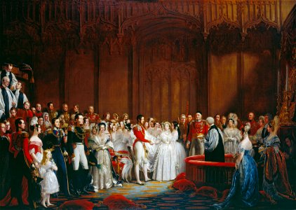 Sir George Hayter (1792-1871) - The Marriage of Queen Victoria, 10 February 1840 - RCIN 407165 - Royal Collection. Free illustration for personal and commercial use.
