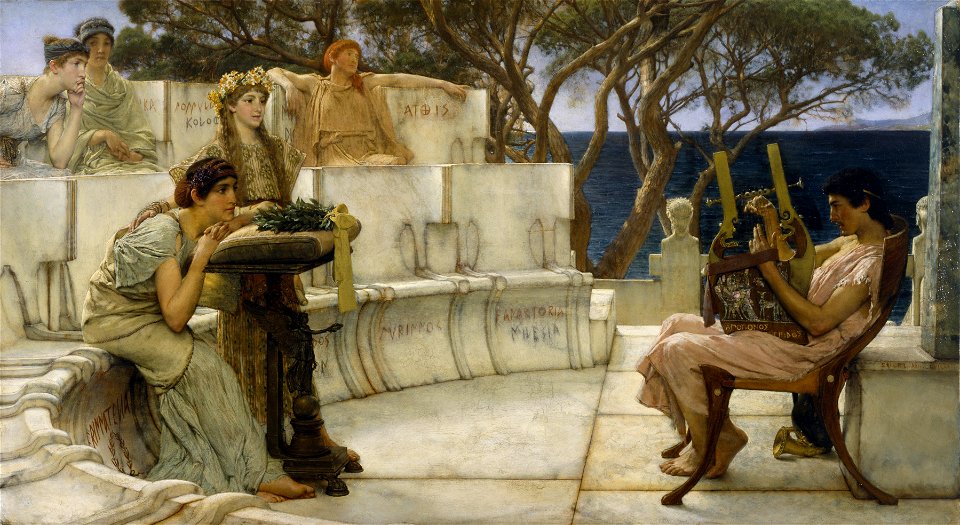 Sir Lawrence Alma-Tadema, RA, OM - Sappho and Alcaeus - Walters 37159