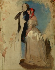 Sir Edwin Landseer (1803-73) - Queen Victoria and Prince Albert, Study for Windsor Castle in Modern Times - RCIN 404049 - Royal Collection