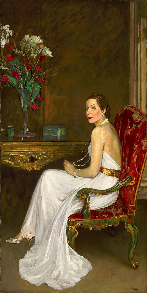 Sir john lavery ra rsa rha the lady in white viscountess wimborne)