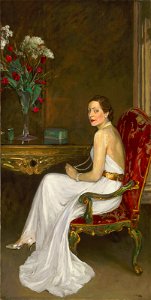 Sir john lavery ra rsa rha the lady in white viscountess wimborne). Free illustration for personal and commercial use.