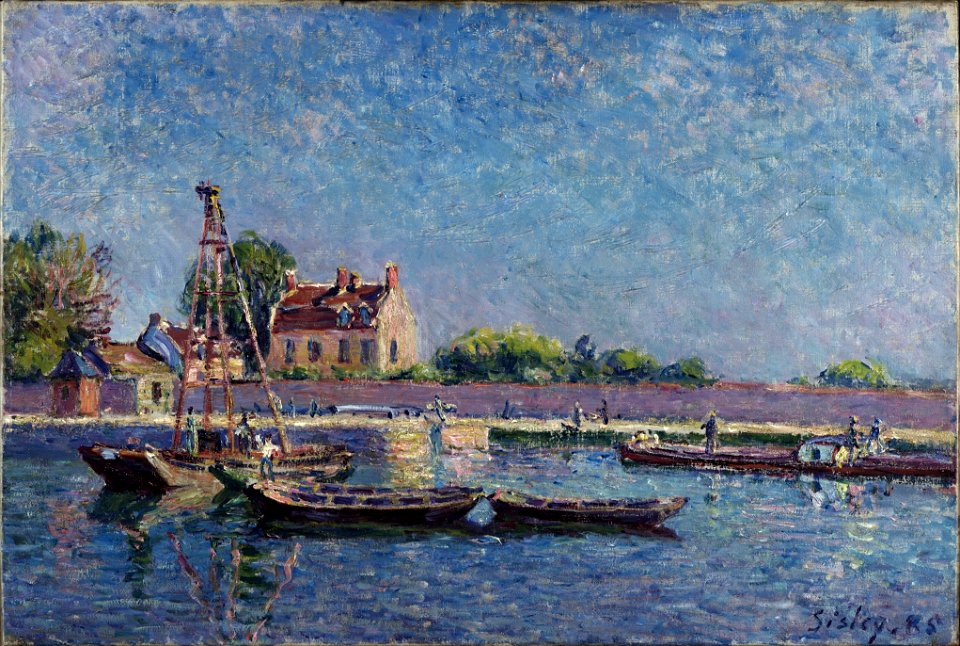 Alfred Sisley - The Lock of Saint-Mammès (1885, Nelson-Atkins Museum)