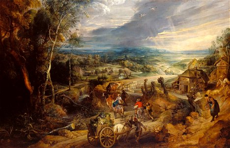 Sir Peter Paul Rubens (Siegen 1577 - Antwerp 1640) - Summer, Peasants Going to Market - RCIN 401416 - Royal Collection