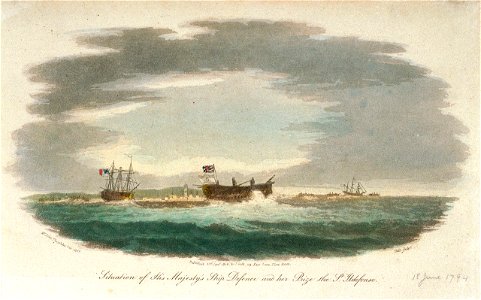Situation of His Majesty's Ship Defence and her Prize the St Ildefonso PU5735