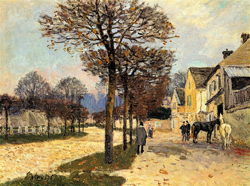 'Rue à Marly, Entrée du Village' by Alfred Sisley, 1876