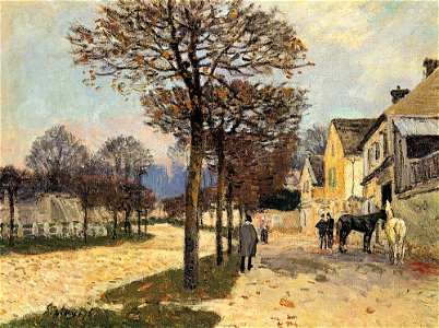 'Rue à Marly, Entrée du Village' by Alfred Sisley, 1876