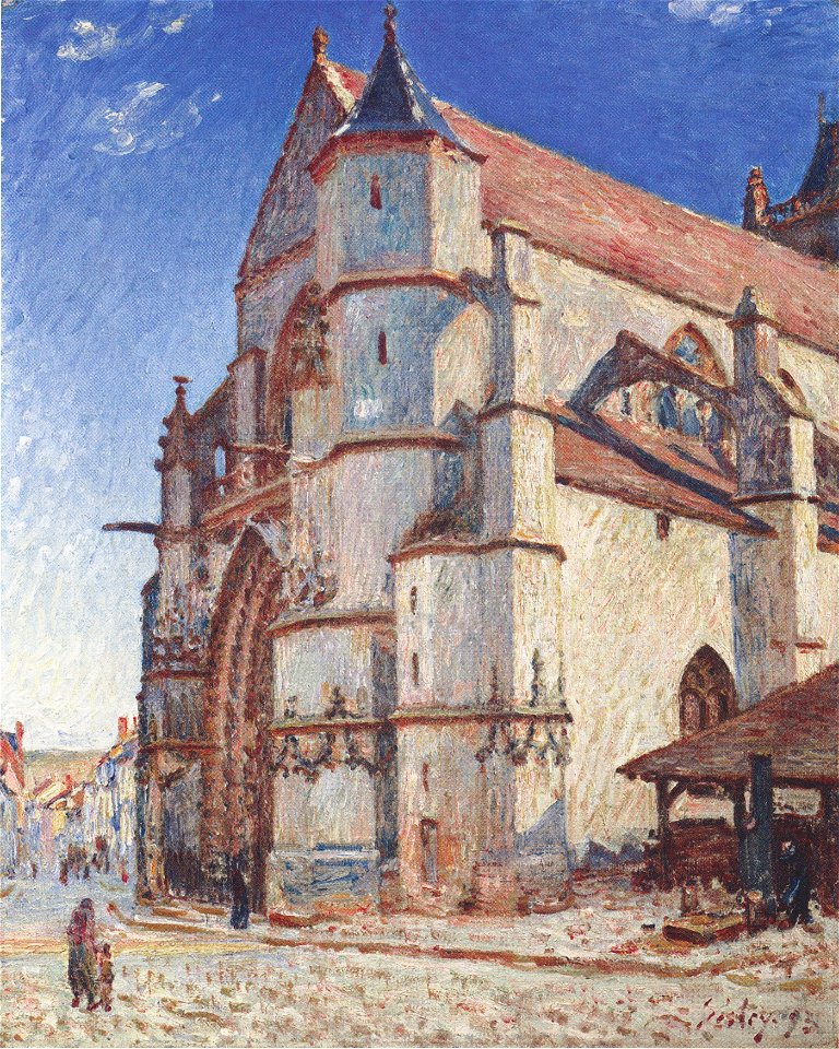 Sisley - Die Kirche von Moret im Morgengrauen