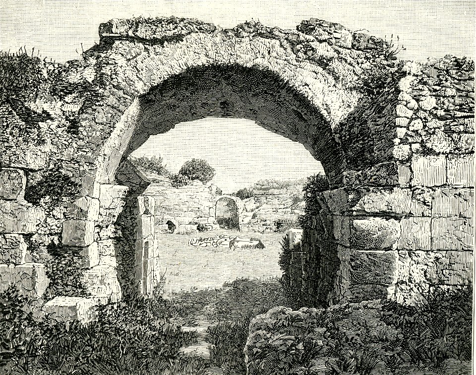 Siracusa anfiteatro romano (xilografia di Barberis 1892)