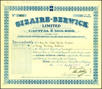 Sizaire-Berwick Ltd 1922