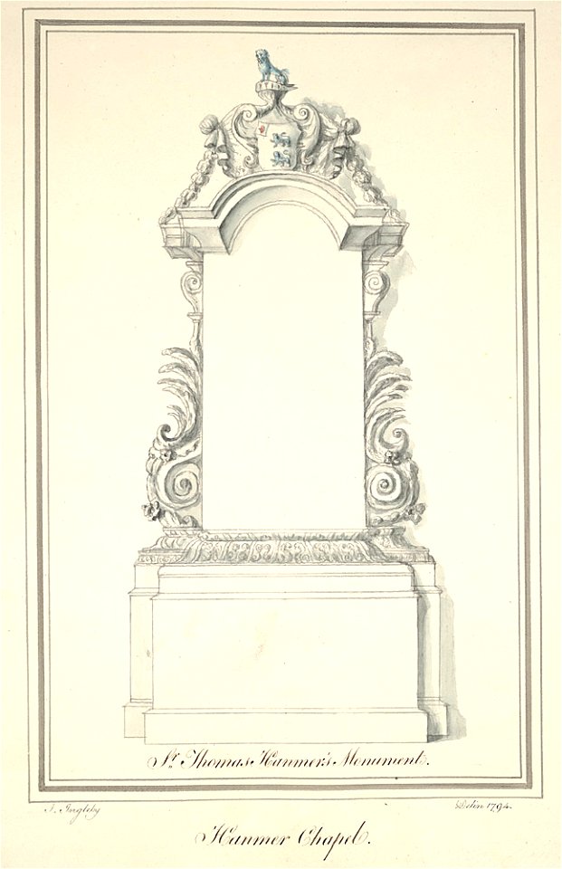 Sir Thomas Hanmer's monument, Hanmer Chapel, 1794