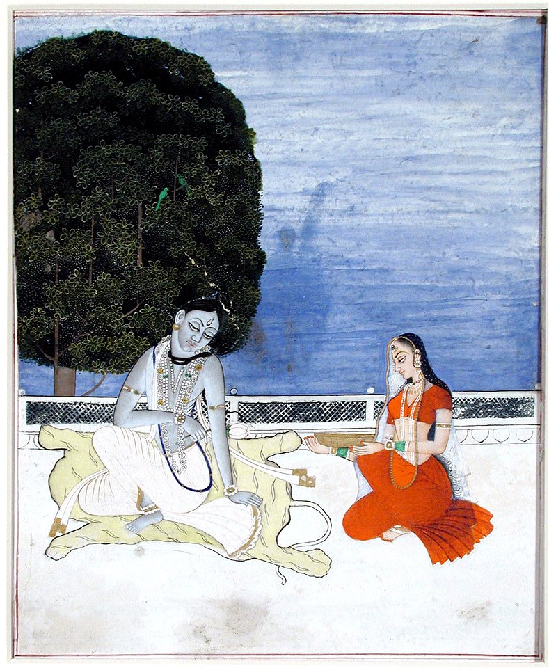 Siva seated on a terrace and worshipped by a woman (6124563559)