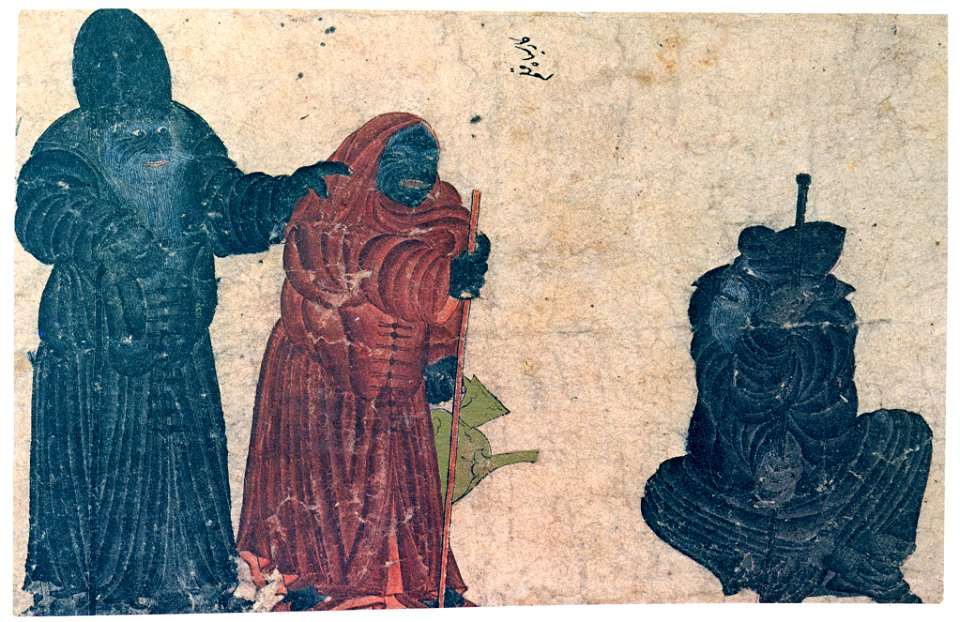 Siyah Qalem - Hazine 2153, s.37b - three figures