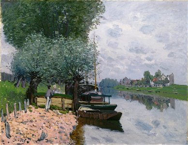 La Seine à Bougival by Alfred Sisley 1872. Free illustration for personal and commercial use.