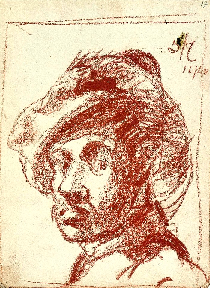 Sketchbook 14, Self-Portrait with Hat by Theo van Doesburg Centraal Museum AB4123-T